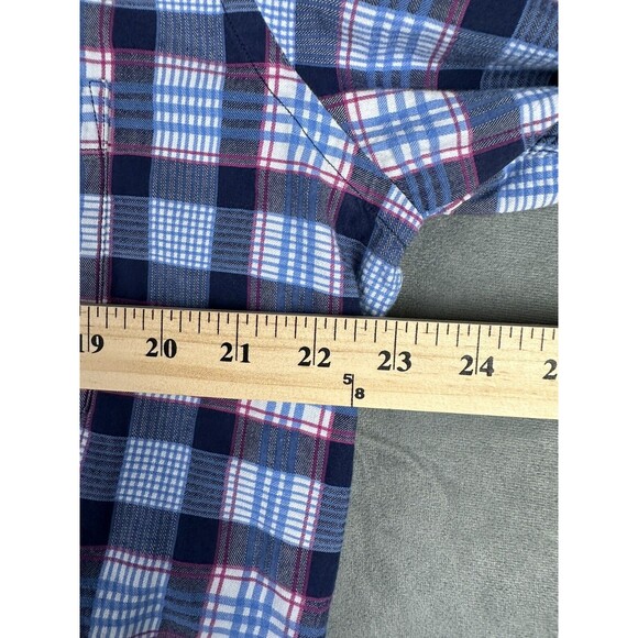 Tailorbyrd Button Up Shirt Long Sleeve Pocket Mens Large Plaid Blue Red Black - Picture 8 of 8